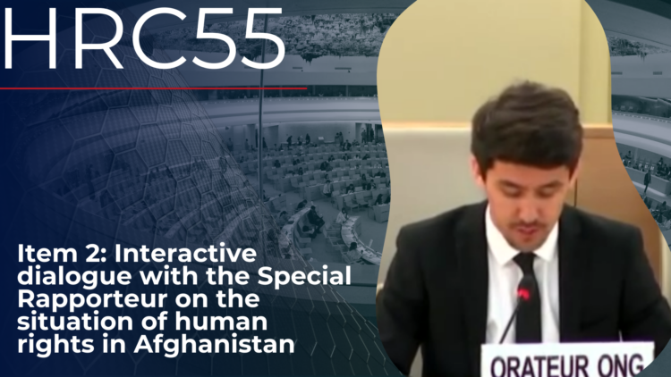[Oral Statement] Item 2: Interactive dialogue with the Special Rapporteur on the situation of human rights in Afghanistan