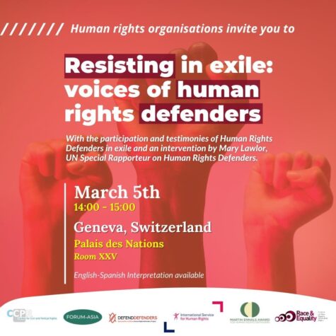 [Event] Resisting in Exile: Voice of Human Rights Defenders
